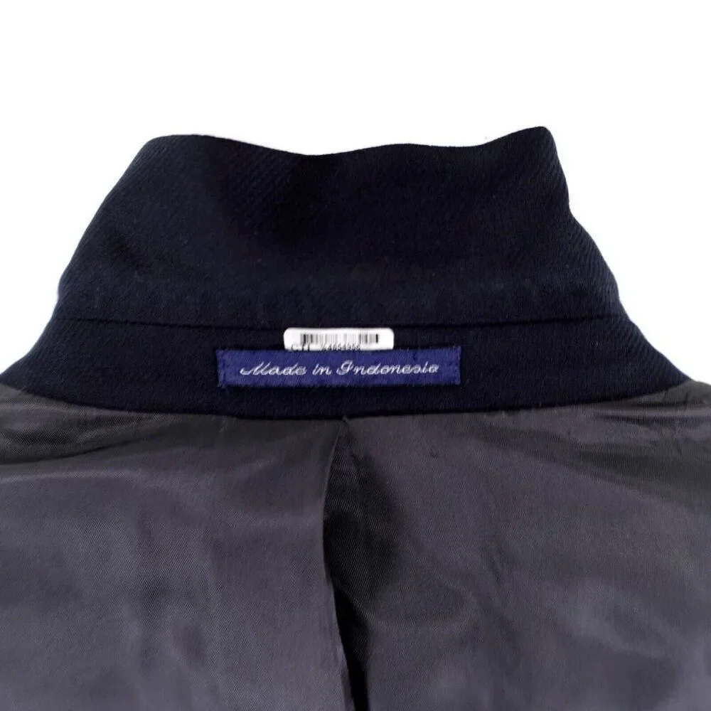 Hart Schaffner Marx Blue Thick Wool 2 Silver Button Blazer 44L‎ / Slim 46L